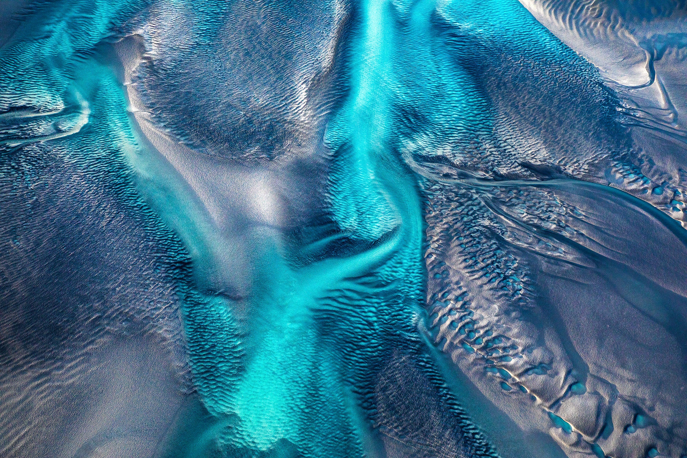 Australia coastline, abstract flowing patterns of turquoise ocean and reef, aerial photography – Sean Scott Photography