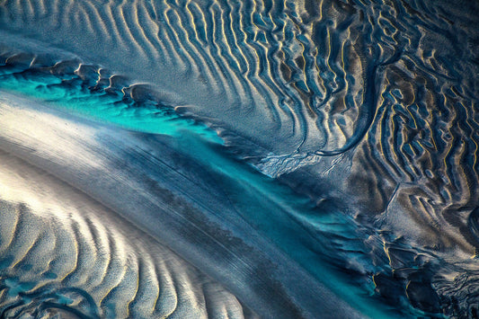 Australia coastline, sweeping wave patterns forming textured ocean surface, aerial photography – Sean Scott Photography