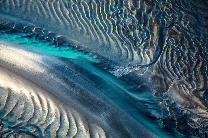 Australia coastline, sweeping wave patterns forming textured ocean surface, aerial photography – Sean Scott Photography