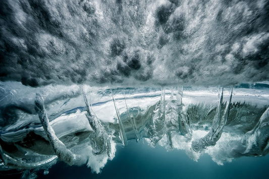 Ocean underwater, textured wave patterns and light filtering through water, underwater photography – Sean Scott Photography
