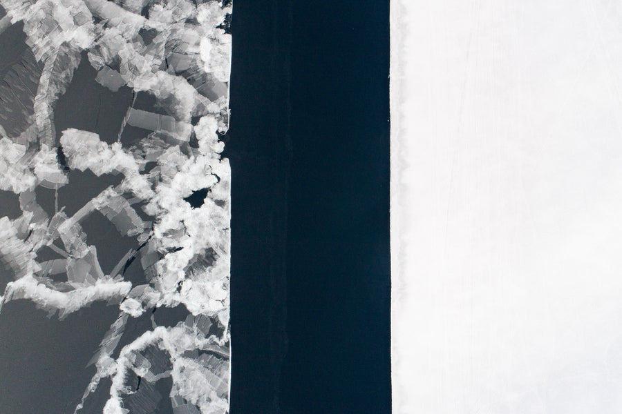 Australia coastline, minimal abstract shoreline with dark and light contrast, aerial photography – Sean Scott Photography