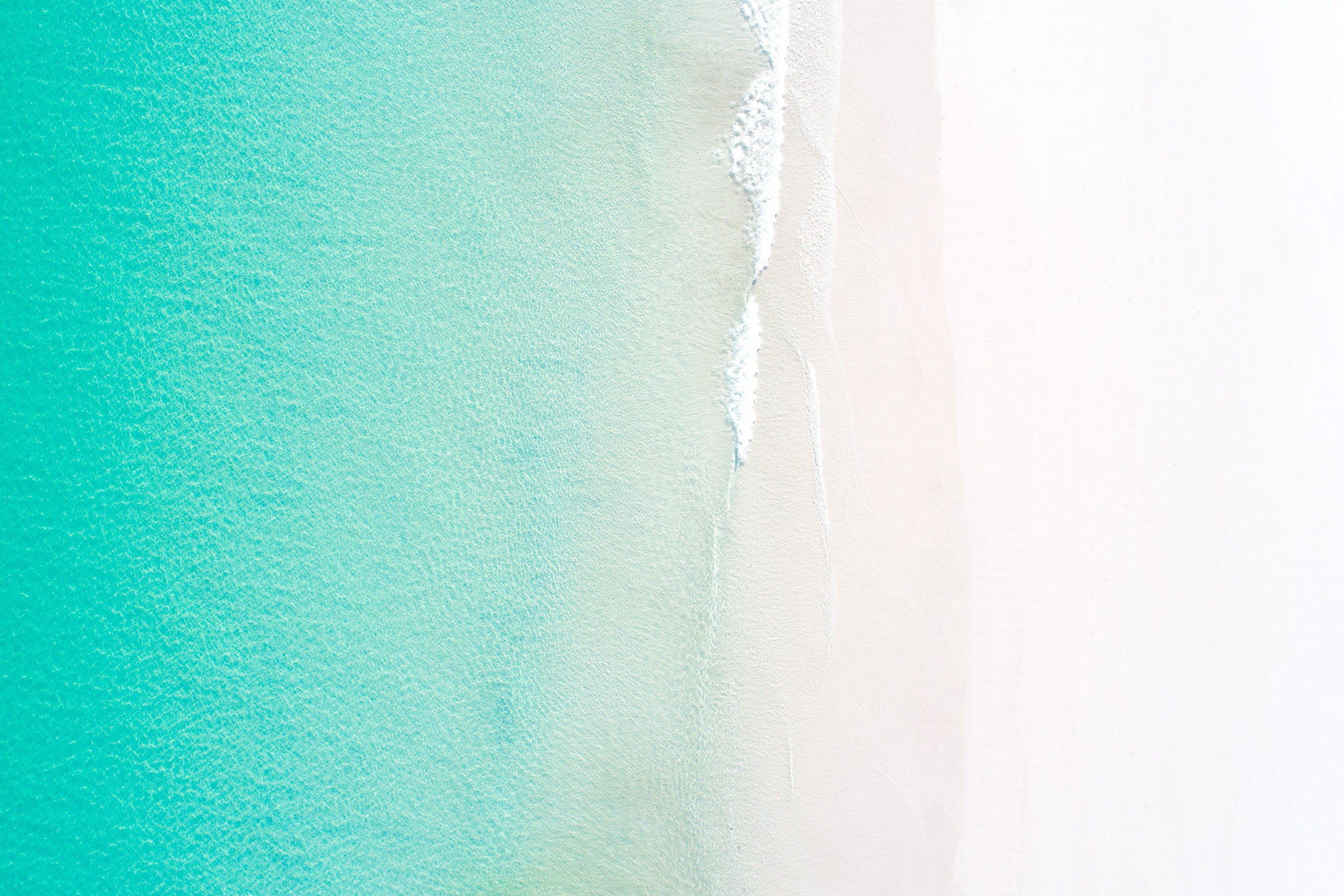 Fraser Island Queensland Australia, soft turquoise ocean blending into white sand, aerial photography – Sean Scott Photography