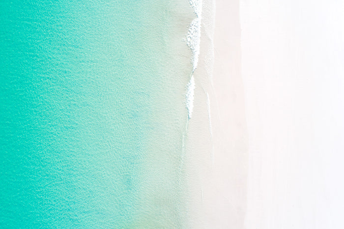 Fraser Island Queensland Australia, soft turquoise ocean blending into white sand, aerial photography – Sean Scott Photography