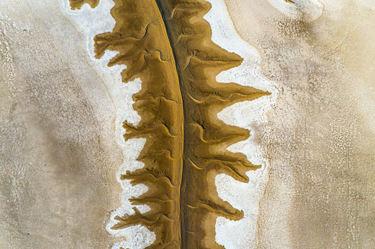 Australia coastline, detailed sand ridges and tidal patterns in abstract form, aerial photography – Sean Scott Photography