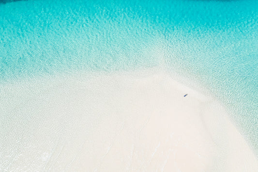 Burleigh Heads Gold Coast Australia, soft turquoise ocean fading into white sand shoreline, aerial photography – Sean Scott Photography