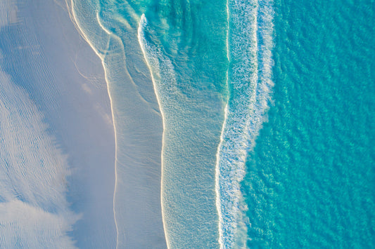 Western Australia coastline, turquoise water and white sand beach from above, aerial photography – Sean Scott Photography