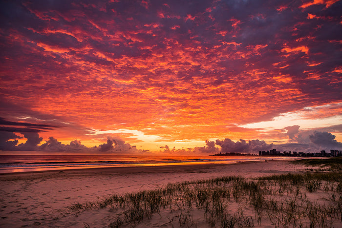 Tugun Gold Coast Australia, vibrant sunrise over ocean and rocky shoreline, landscape photography – Sean Scott Photography