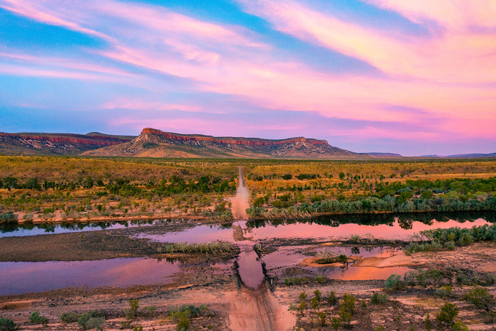 Pentecost Crossing Kimberley Western Australia, winding river through rugged outback terrain, photography – Sean Scott Photography