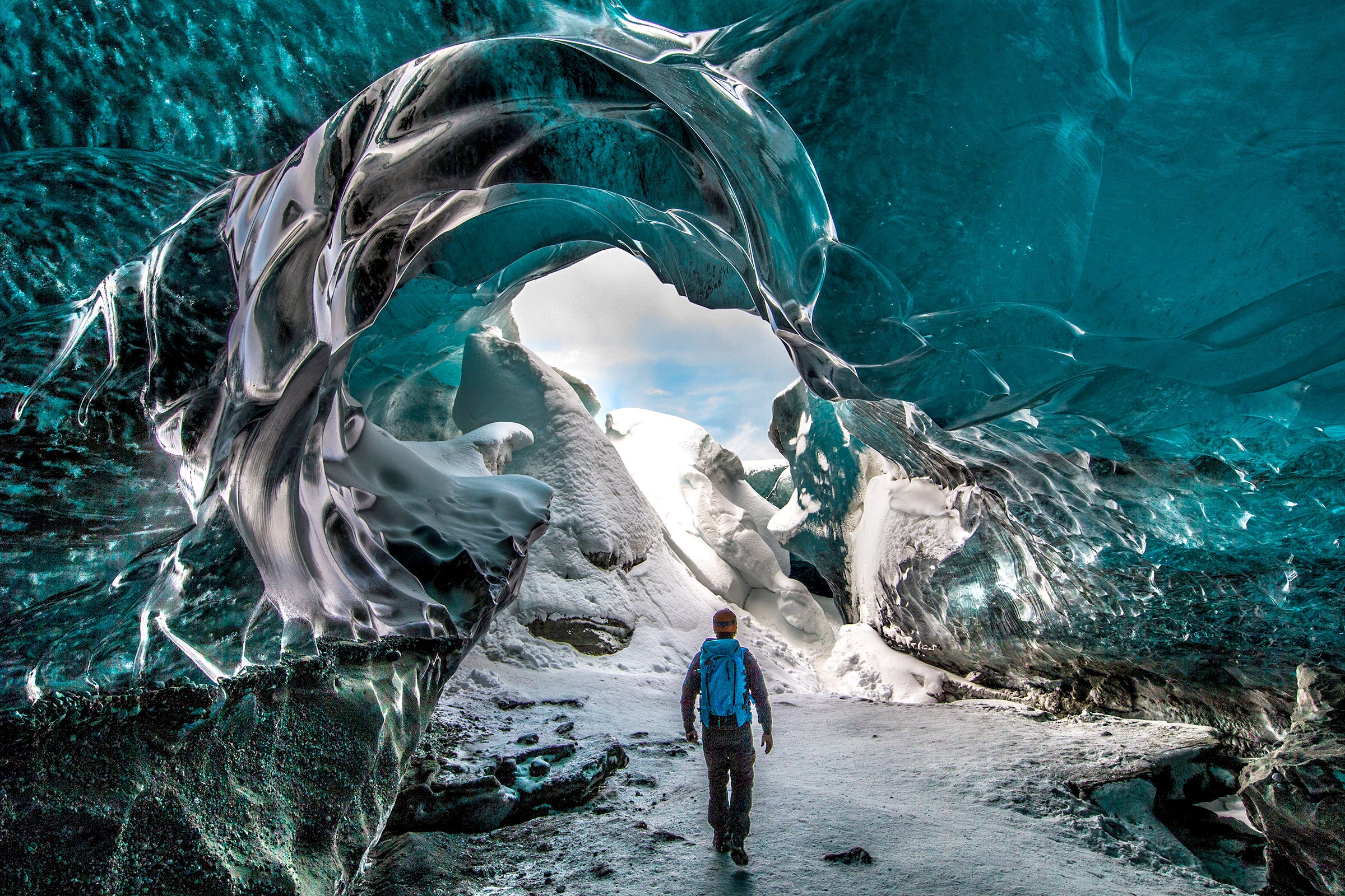 Ice cave glacier expedition Iceland landscape photography by Sean Scott